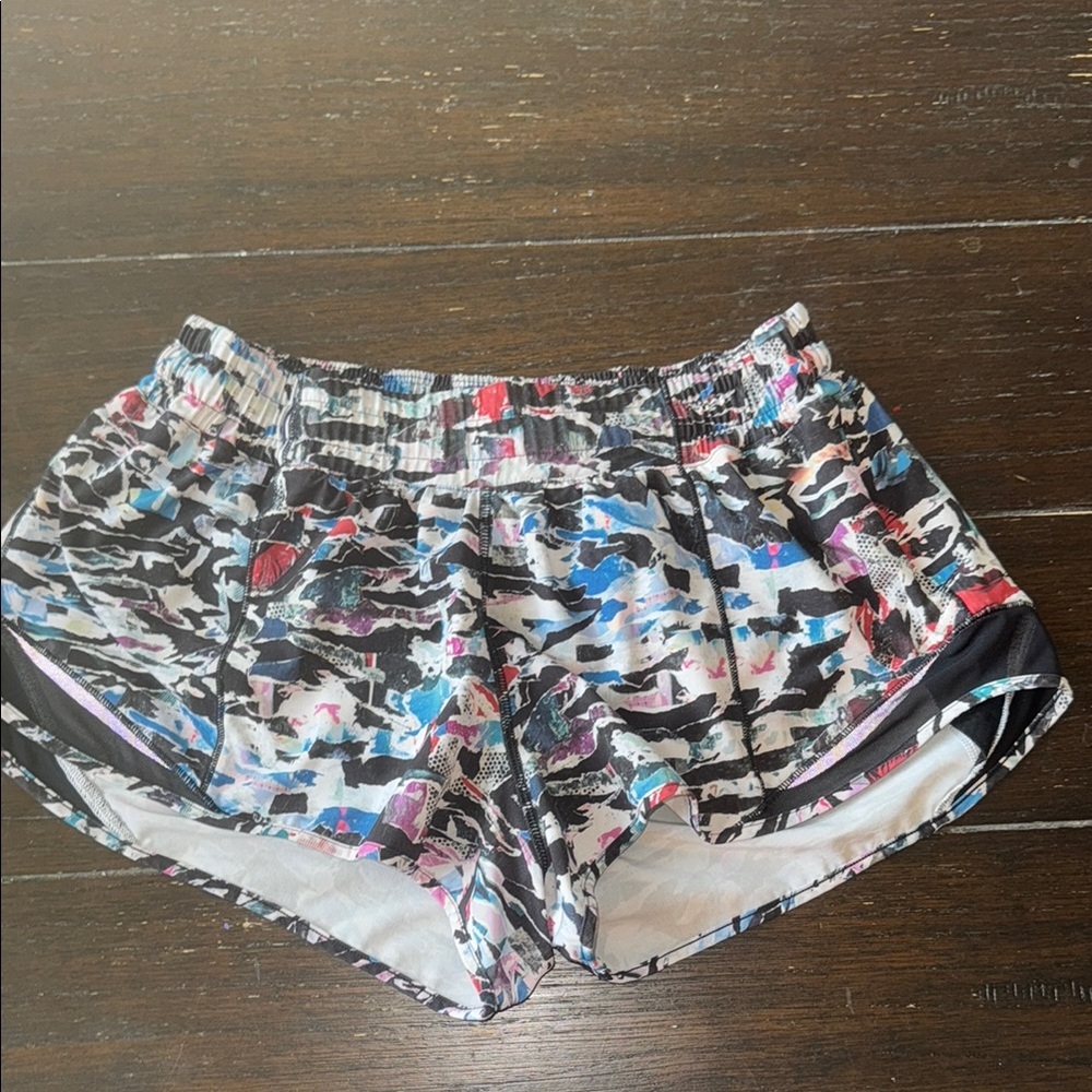 Colorful Lululemon running shorts